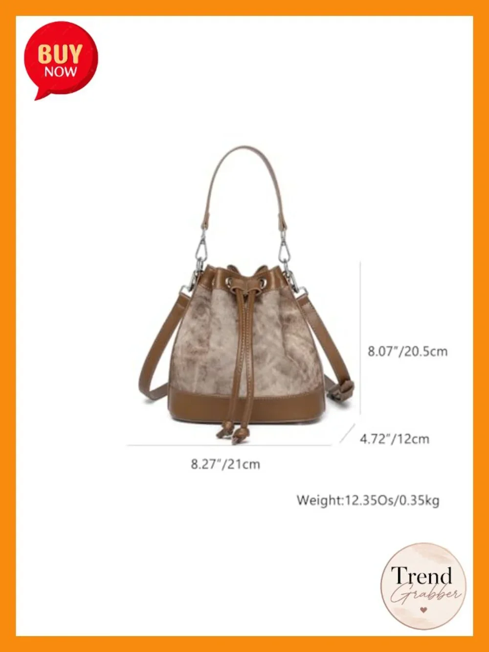 Denim Crossbody Bag for Women - Stylish Bucket Handbag - Lightweight and
